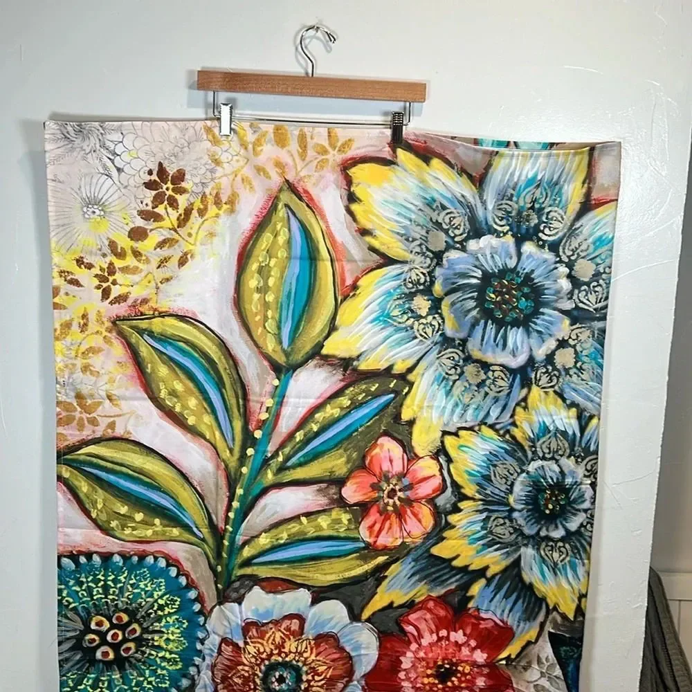 Laural Home Floral Shower Curtain Boho Colorful Spring Floral 71” x 72”